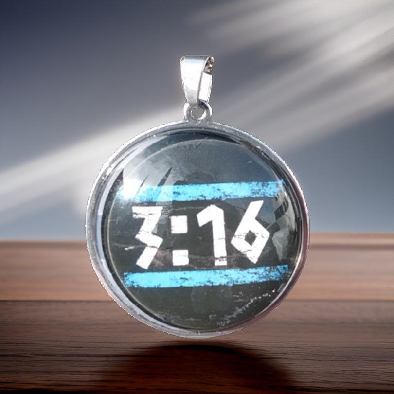 3:16-LIGHT BLUE-LARGE PENDANT