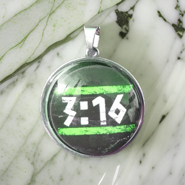 3:16-GREEN-LARGE PENDANT