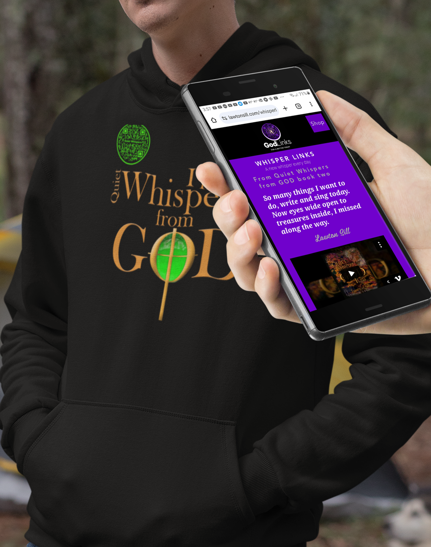 Quiet Whispers-Green on Black-Unisex Hoodie