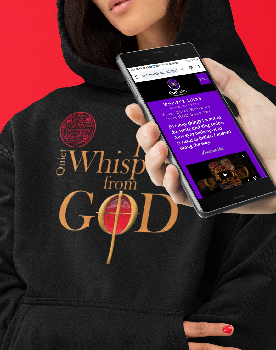 Quiet Whispers-red on Black-Unisex Hoodie