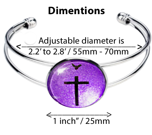 CROSS AND DOVE-PURPLE-BRACELET