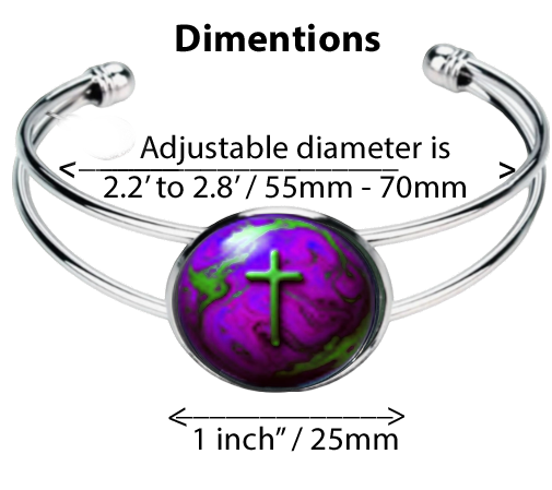 WORLD AND CROSS-PURPLE-BRACELET