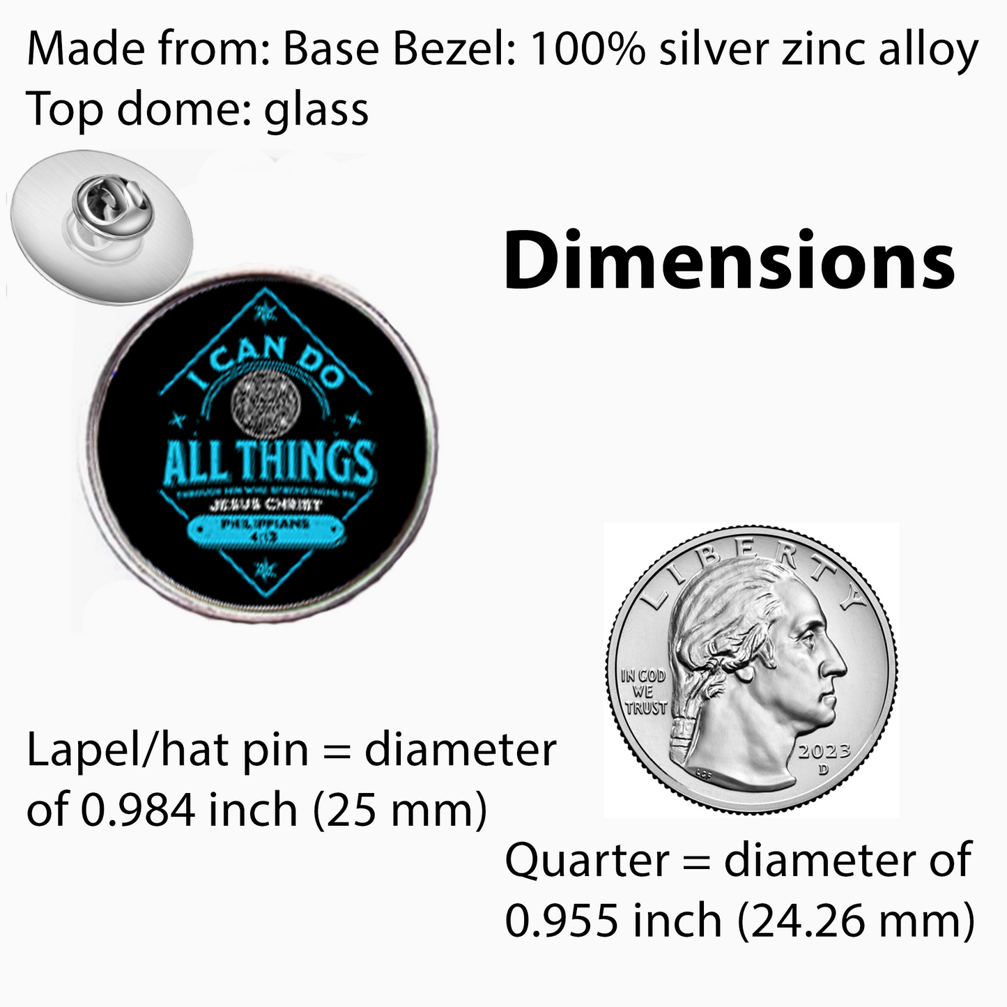 I CAN DO ALL THINGS-BLUE-LAPEL/HAT PIN