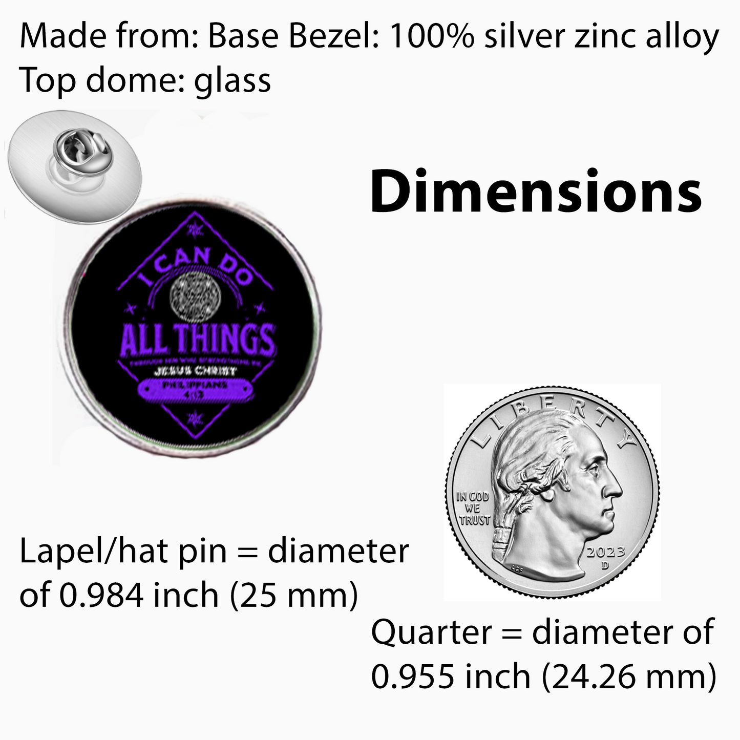 I CAN DO ALL THINGS-PURPLE-LAPEL/HAT PIN