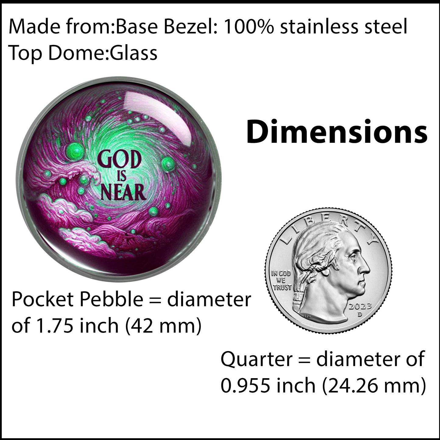 GOD IS NEAR-PINK-POCKET PEBBLE