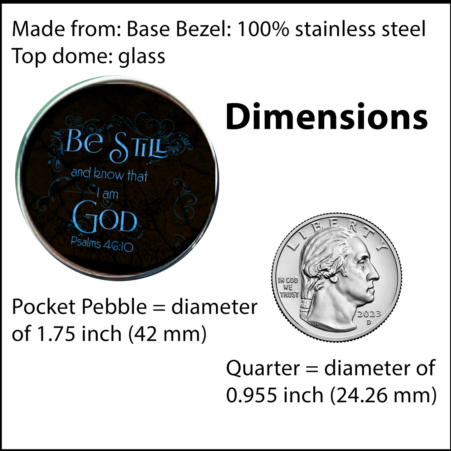 BE STILL-LIGHT BLUE POCKET PEBBLE