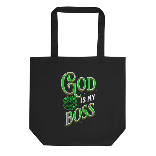 GOD IS MY BOSS-GREEN-Eco Tote Bag
