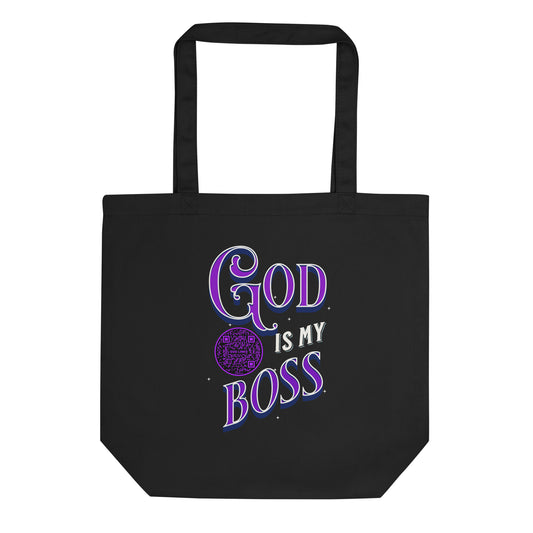 GOD IS MY BOSS-PURPLE-Eco Tote Bag