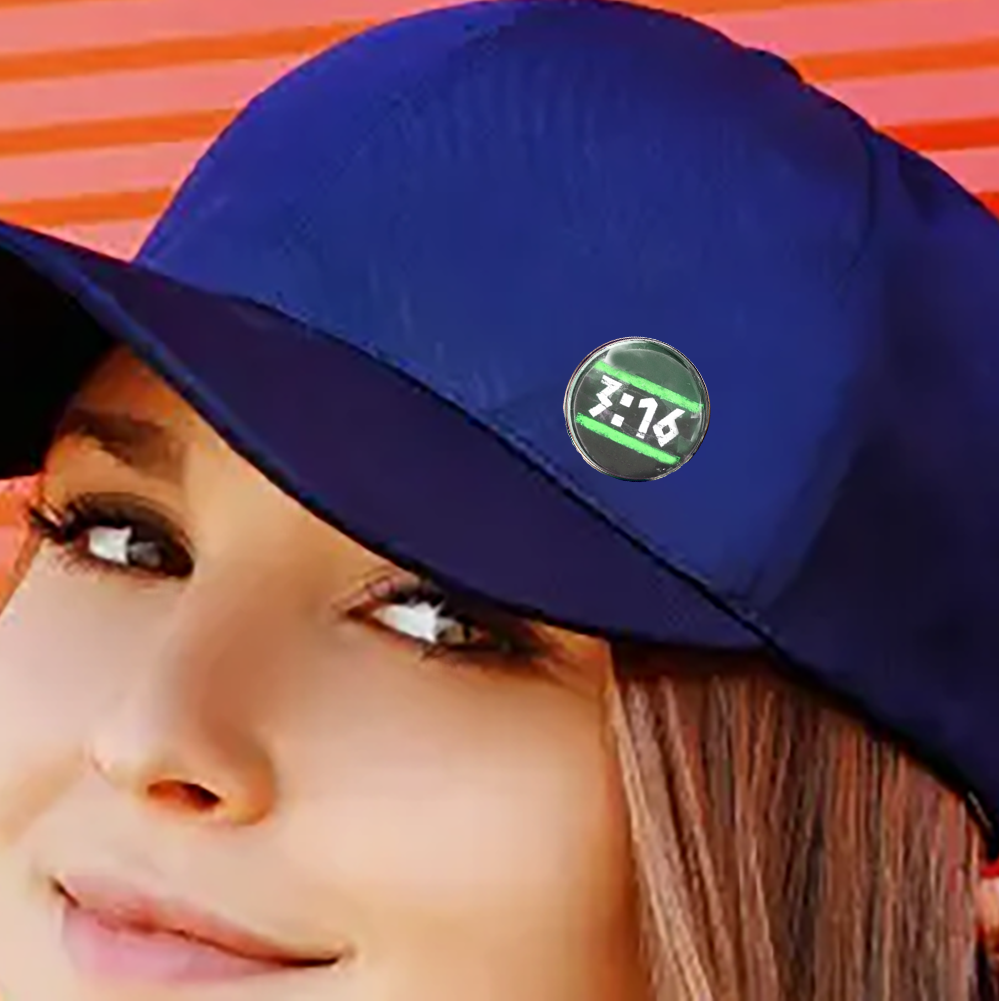 3:16-GREEN-LAPEL/HAT PIN