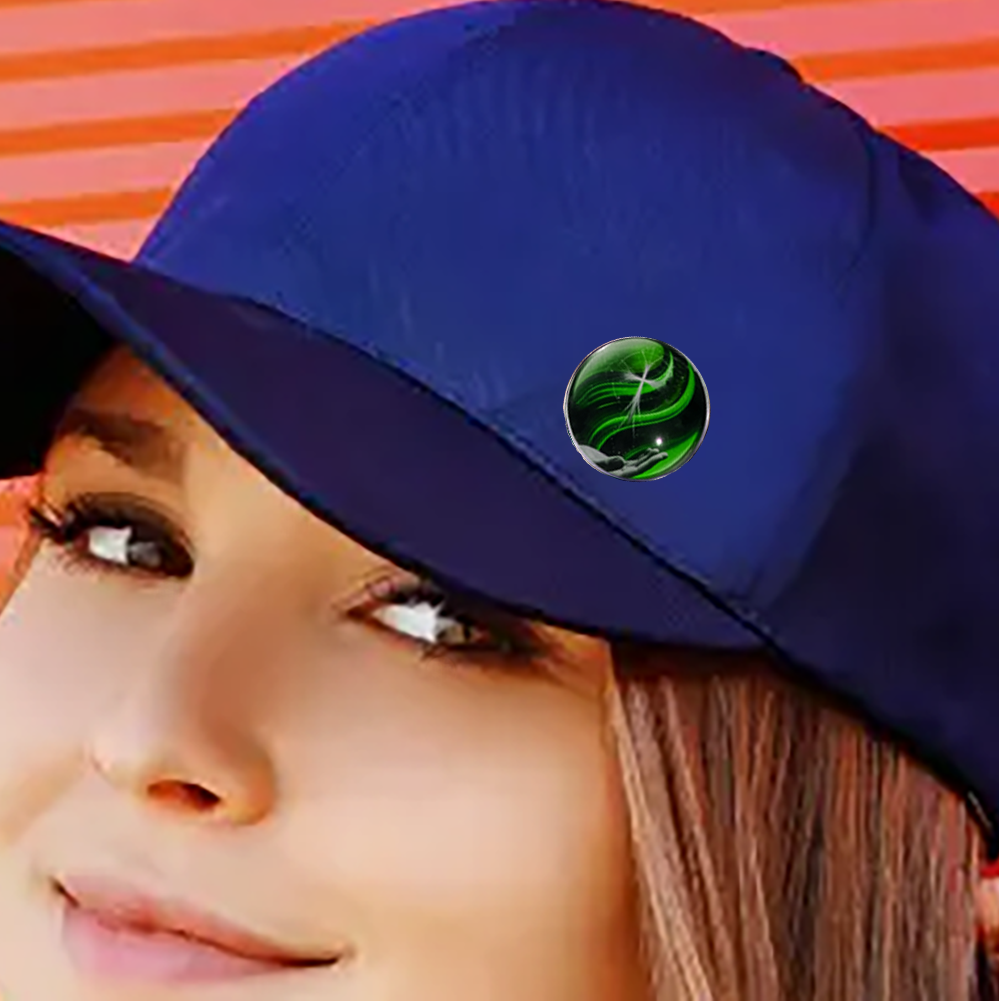 HAND AND CROSS-GREEN-LAPEL/HAT PIN