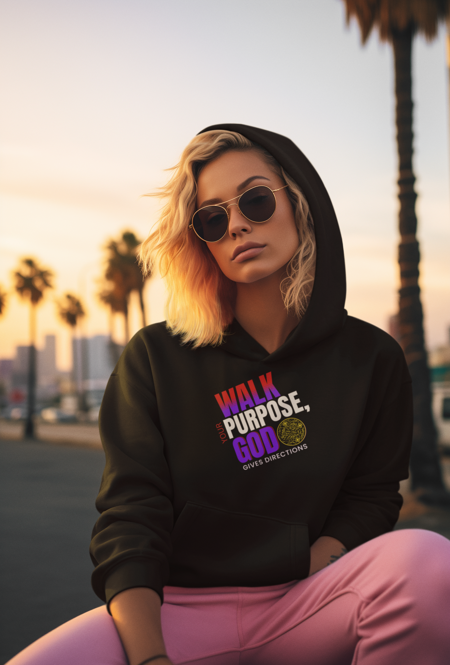 WALK YOUR PURPOSE-YELLOW-Unisex Hoodie