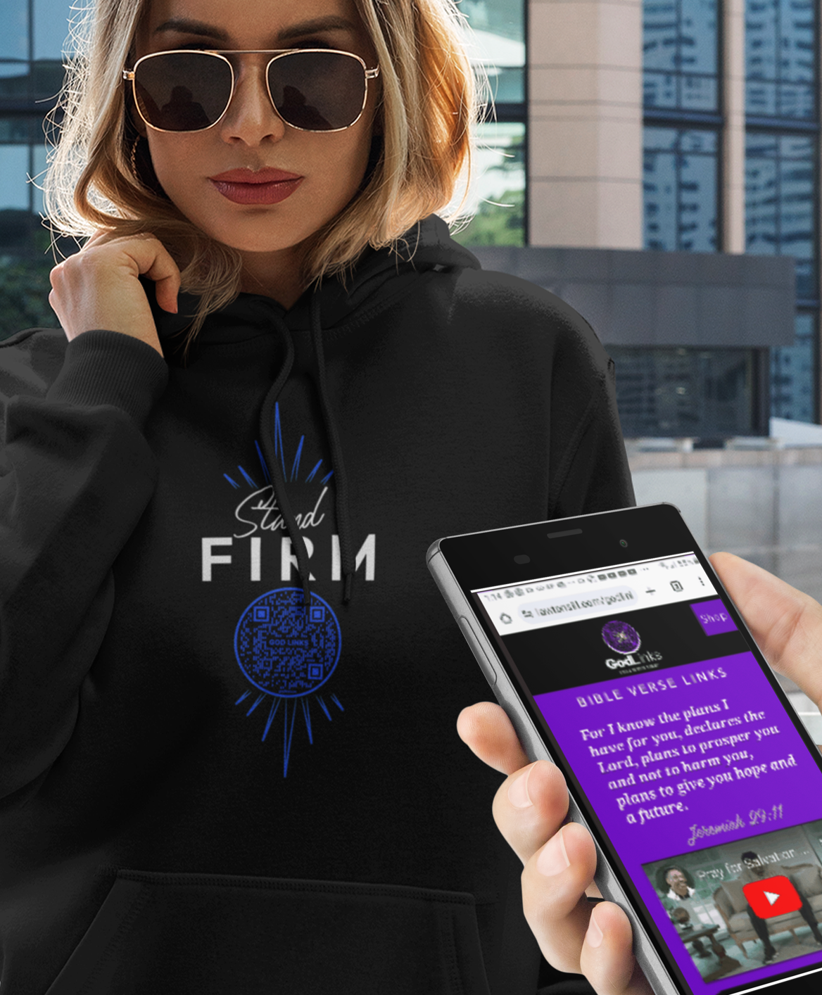 STAND FIRM-DARK BLUE-Unisex Hoodie