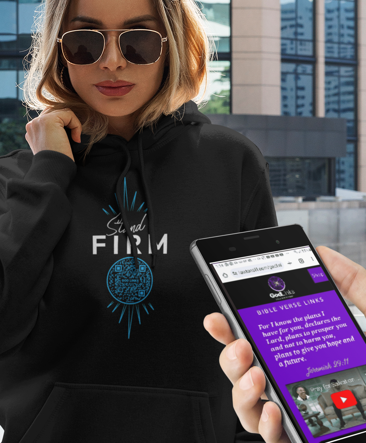STAND FIRM-LIGHT BLUE-Unisex Hoodie