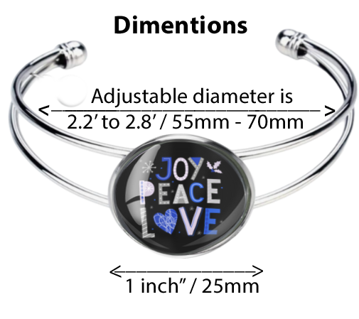 JOY PEACE LOVE-BLUE-CHRISTMAS BRACELET