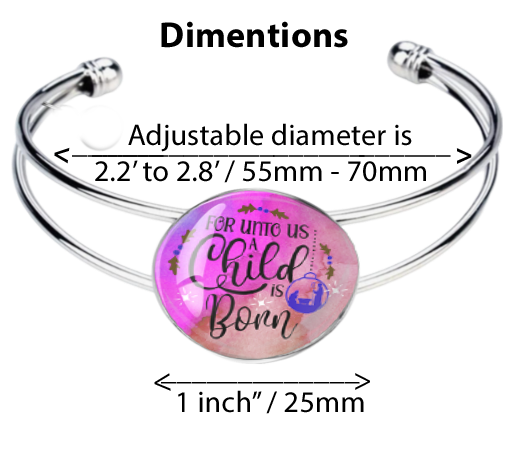 A CHIDL IS BORN-PINK-CHRISTMAS- BRACELET