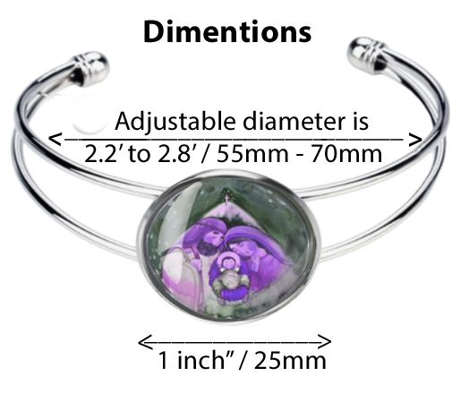JESUS MARY JOSEPH-PURPLE-CHRISTMAS BRACELET