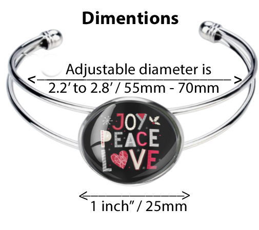 JOY PEACE LOVE-RED CHRISTMAS BRACELET