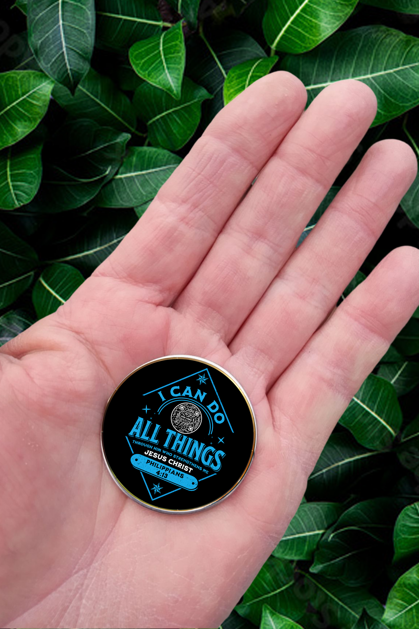 I CAN DO ALL THINGS-BLUE-POCKET PEBBLE