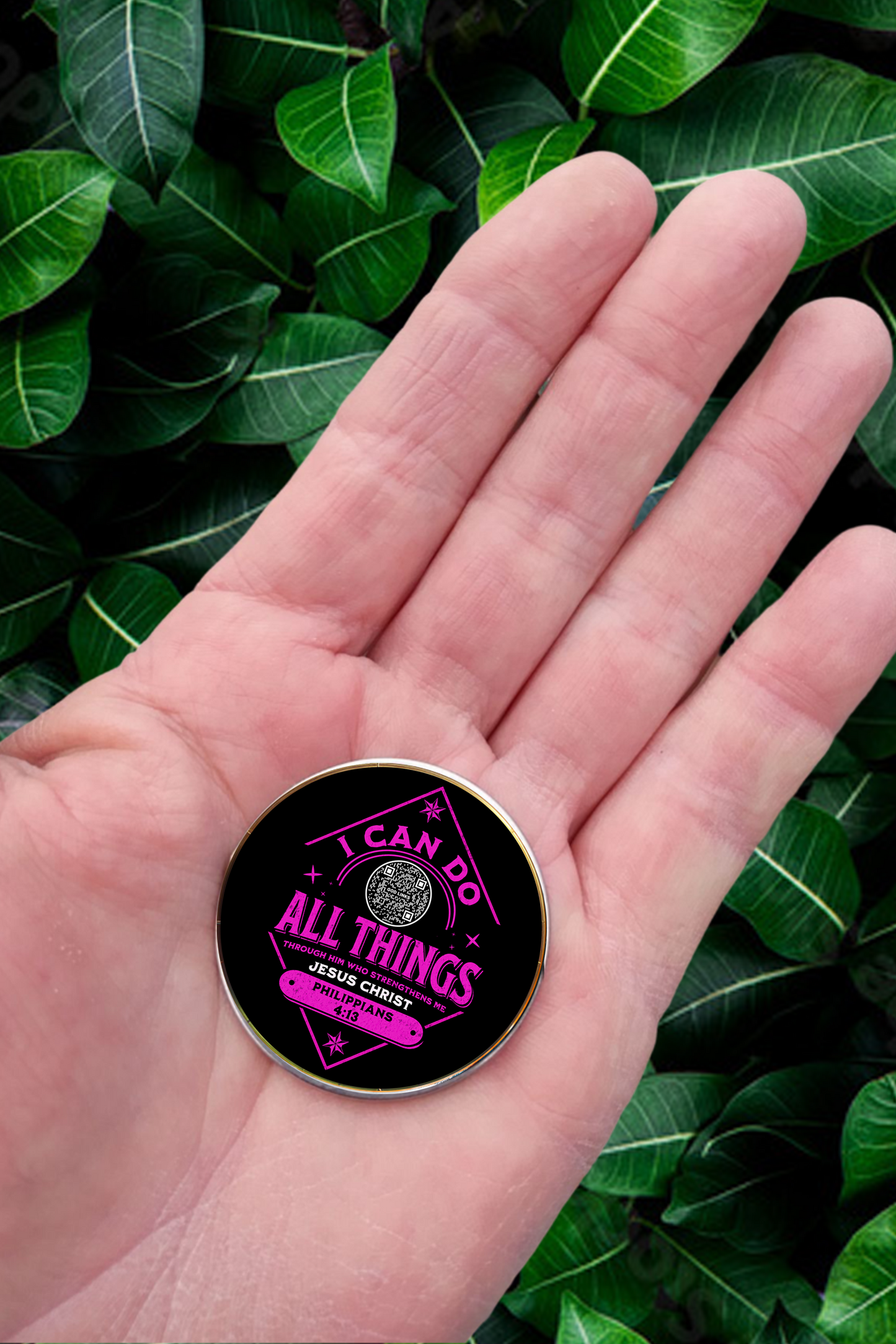 I CAN DO ALL THINGS-PINK-POCKET PEBBLE