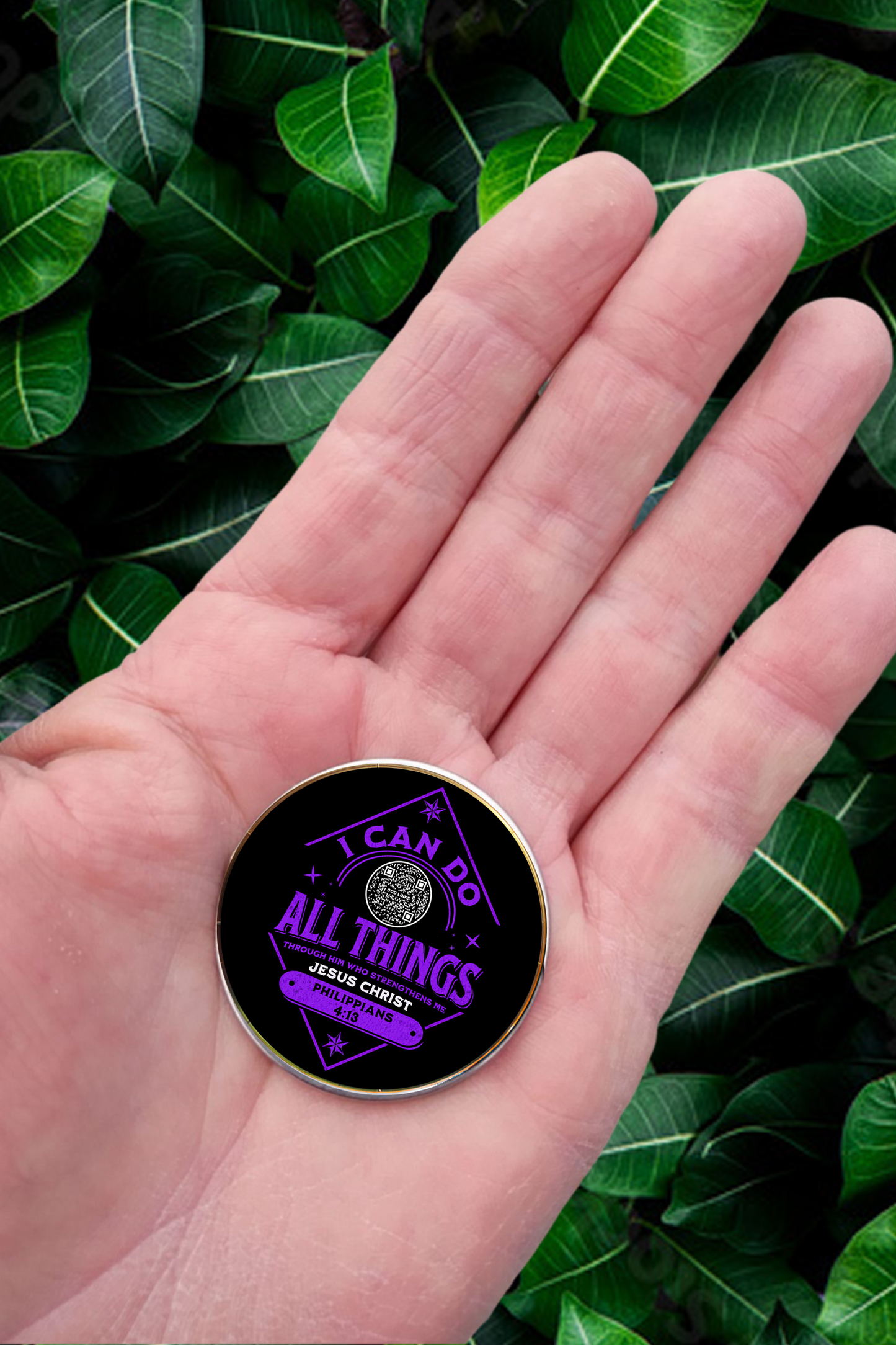 I CAN DO ALL THINGS-PURPLE-POCKET PEBBLE