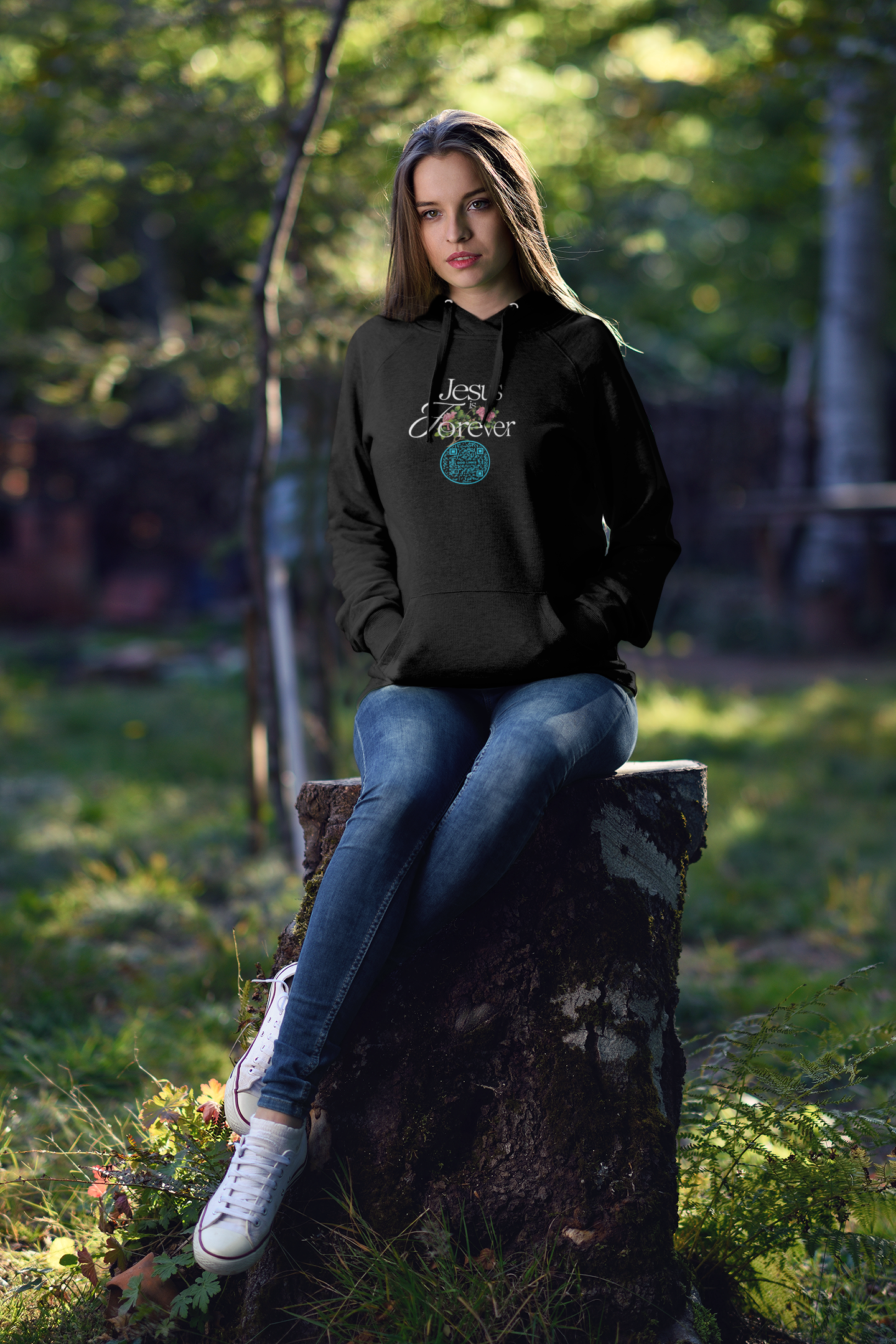 JESUS IS FOREVER-LIGHT BLUE-Unisex Hoodie