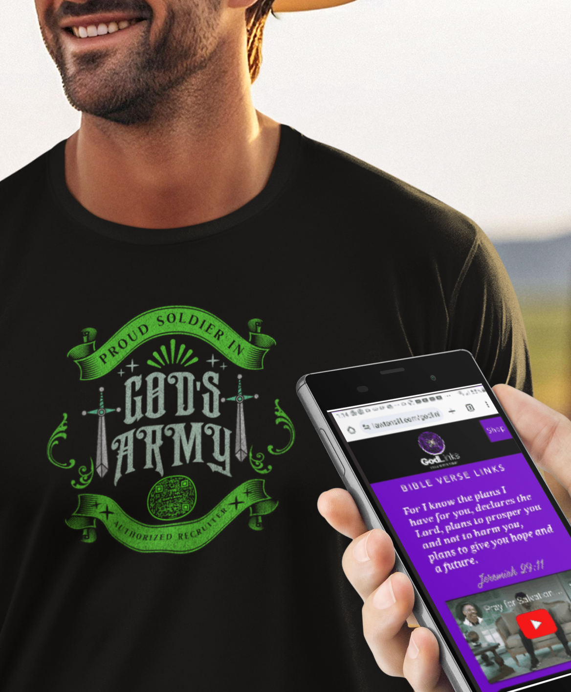 GODS ARMY-GREEN-Unisex t-shirt
