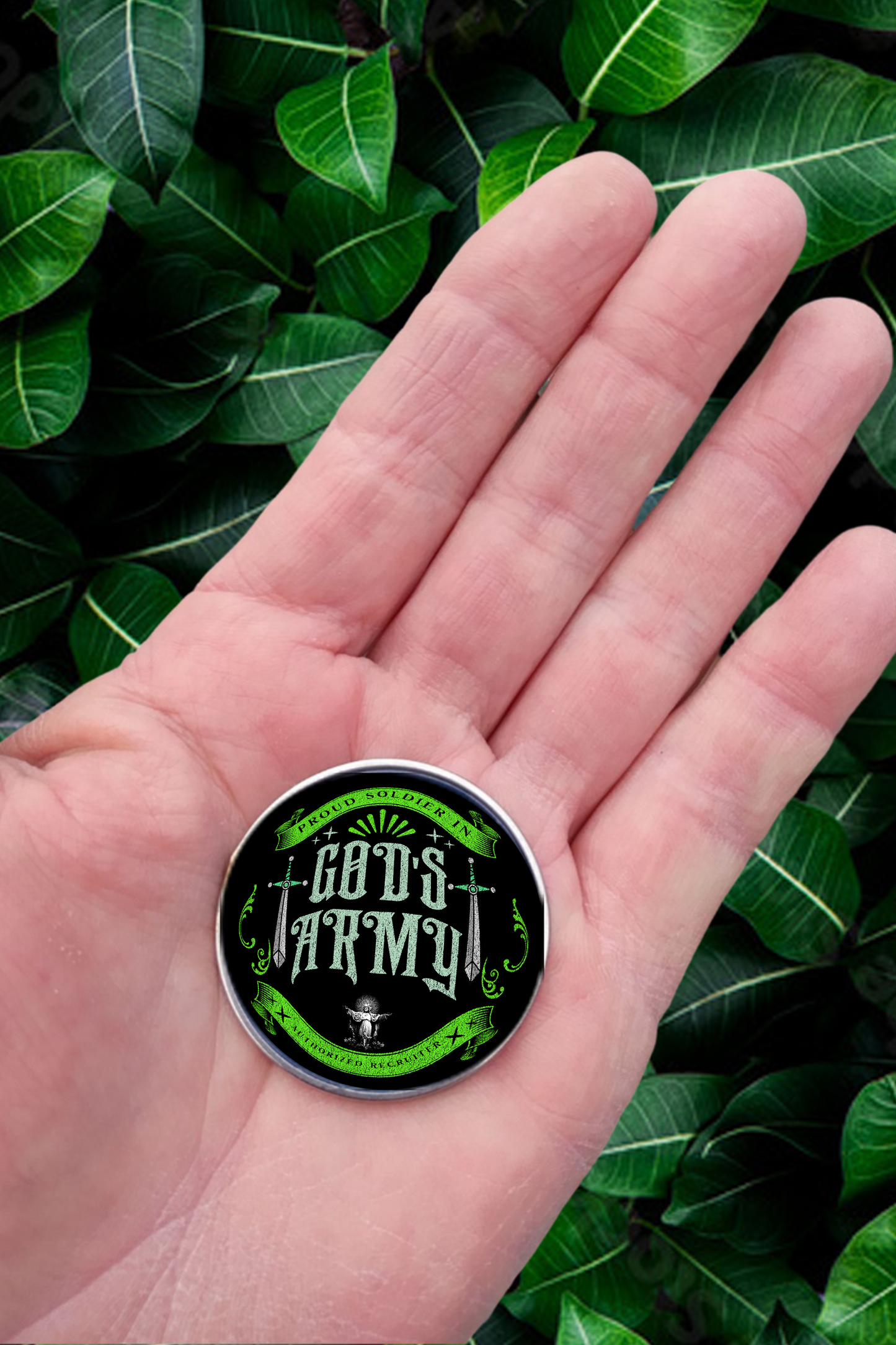 GODS ARMY-GREEN-POCKET PEBBLE