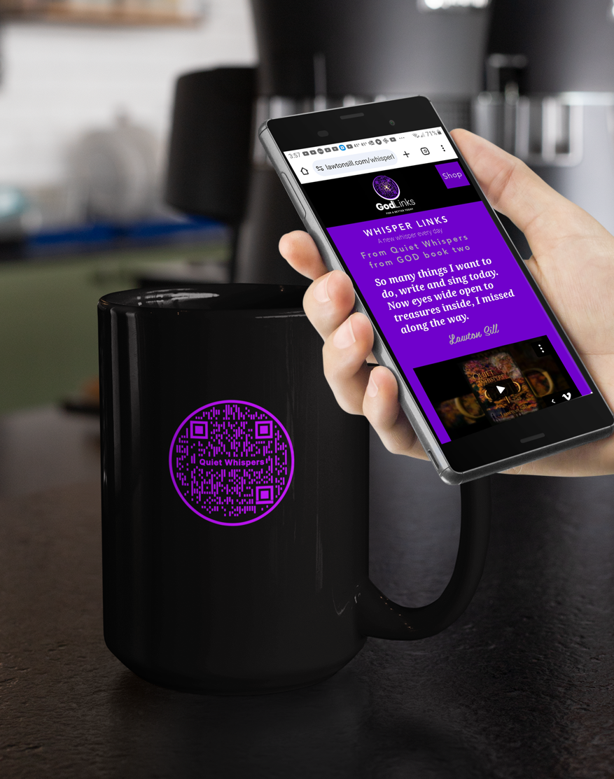 Quiet Whispers-Purple on Black Glossy Mug