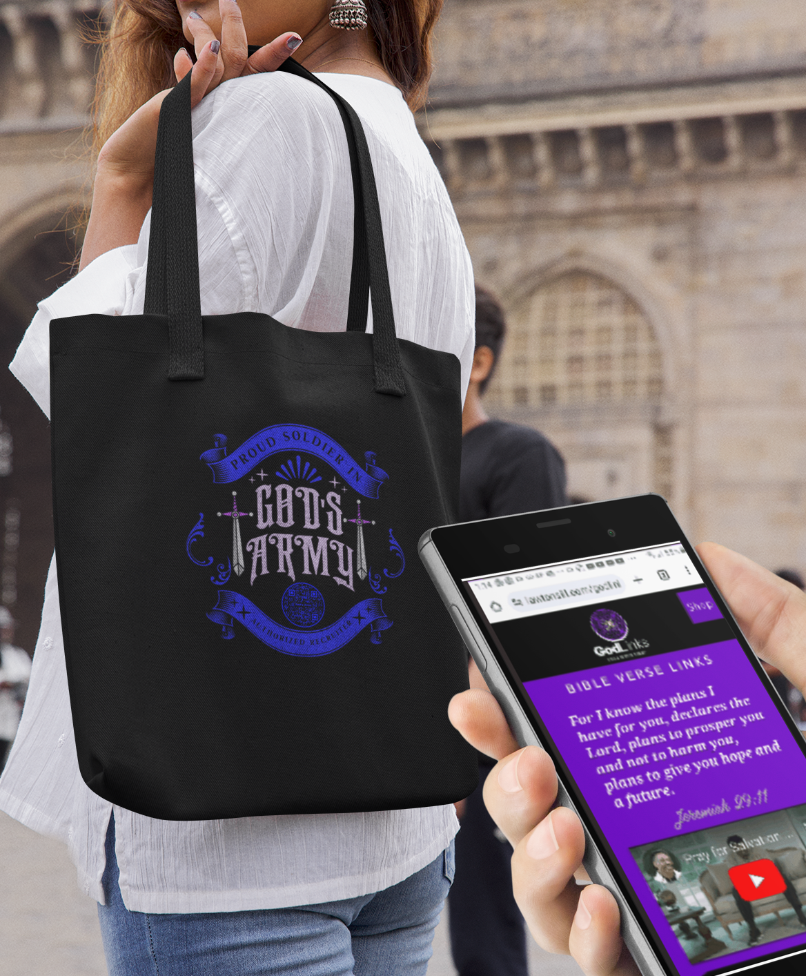 GODS ARMY-DARK BLUE-Eco Tote Bag