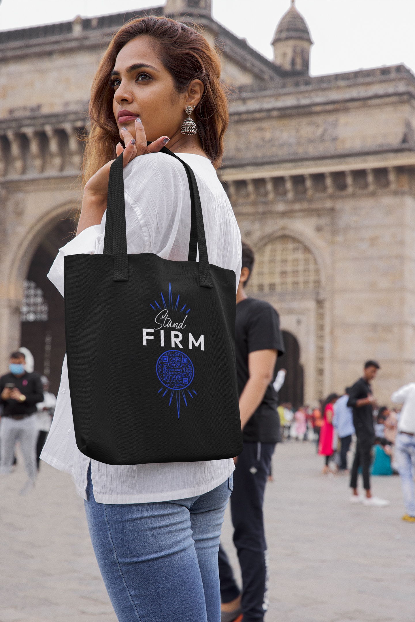 STAND FIRM-DARK BLUE-Eco Tote Bag