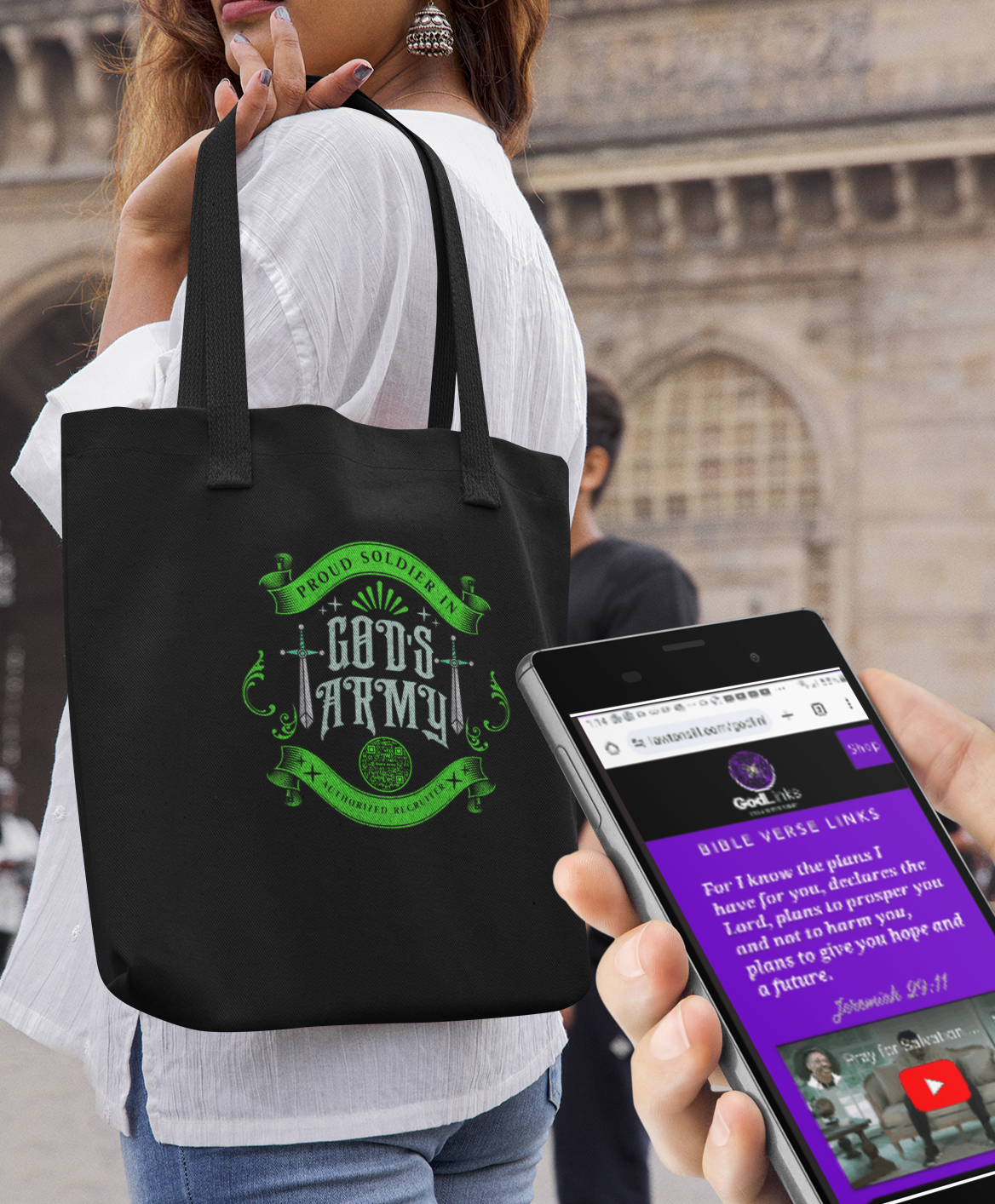 GODS ARMY-GREEN-Eco Tote Bag