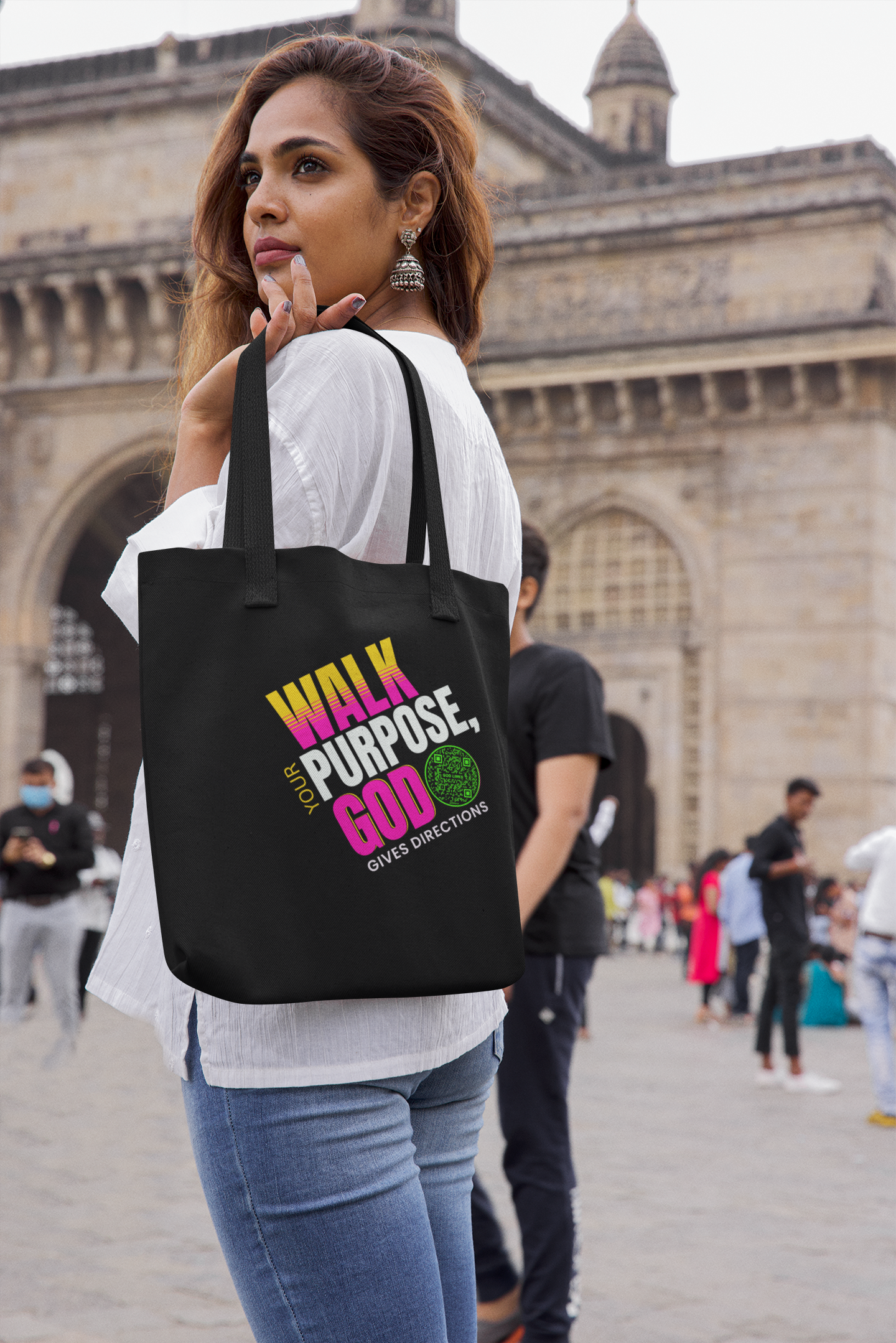 WALK YOUR PURPOSE-GREEN-Eco Tote Bag
