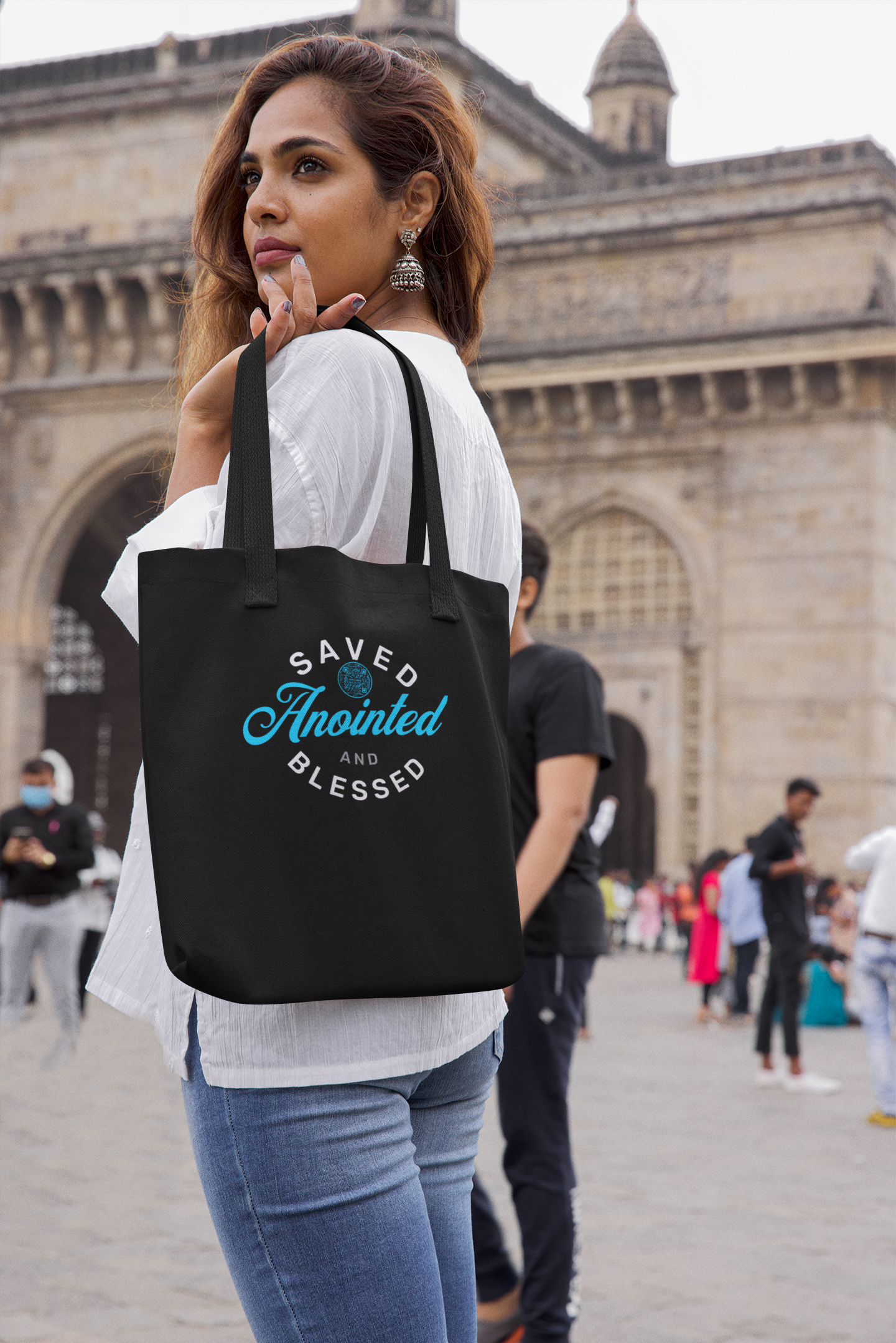 SAVED-LIGHT BLUE-Eco Tote Bag