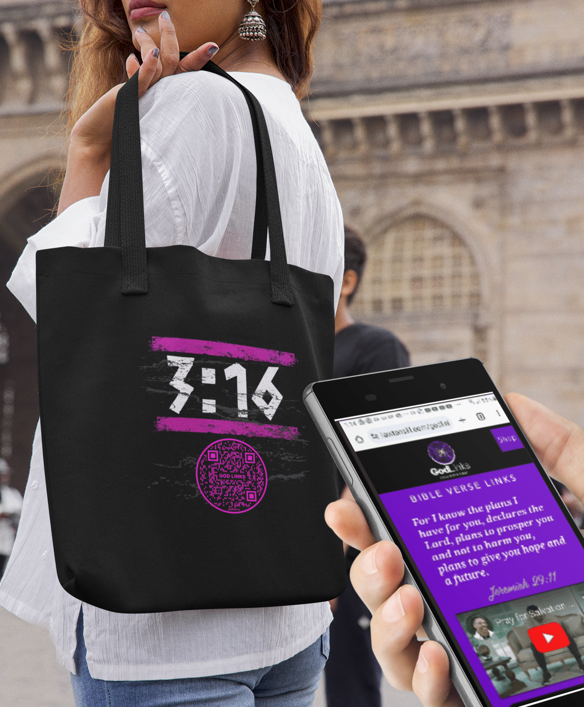 3:16-PINK-Eco Tote Bag