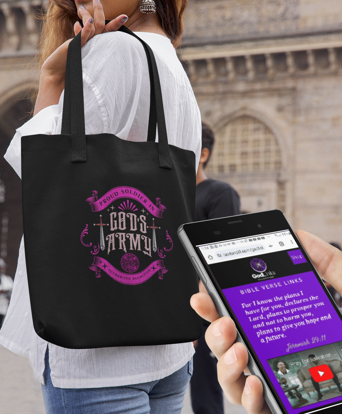 GODS ARMY-PINK-Eco Tote Bag