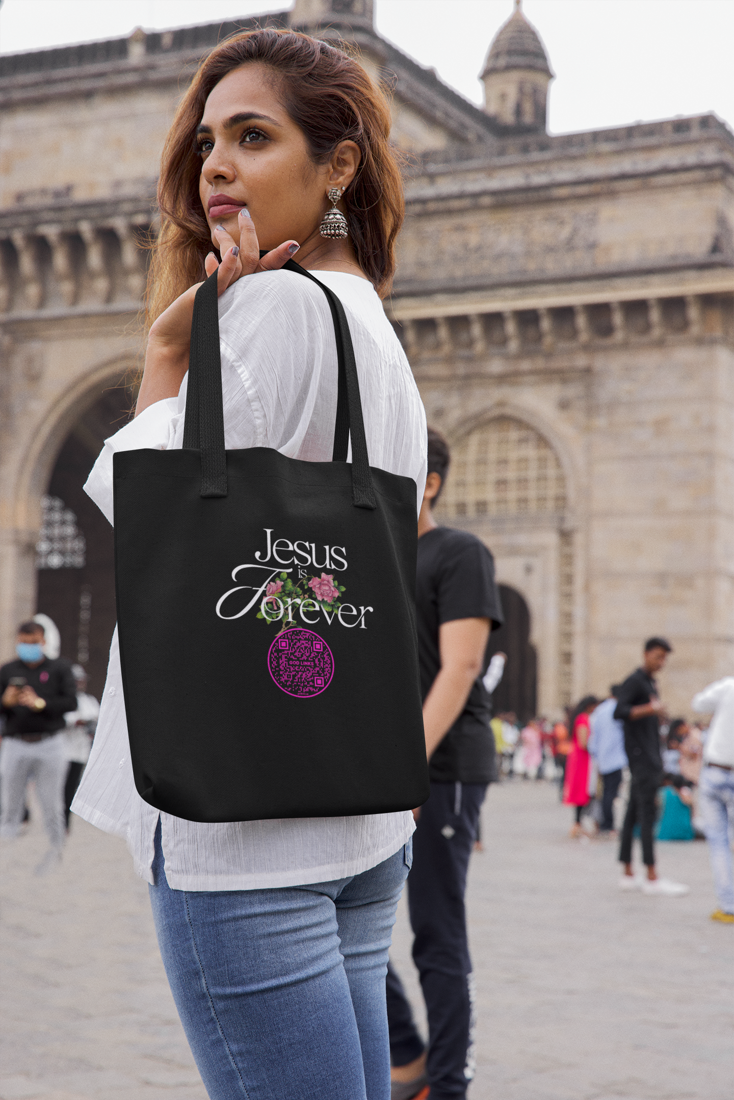 JESUS IS FOREVER-PINK-Eco Tote Bag