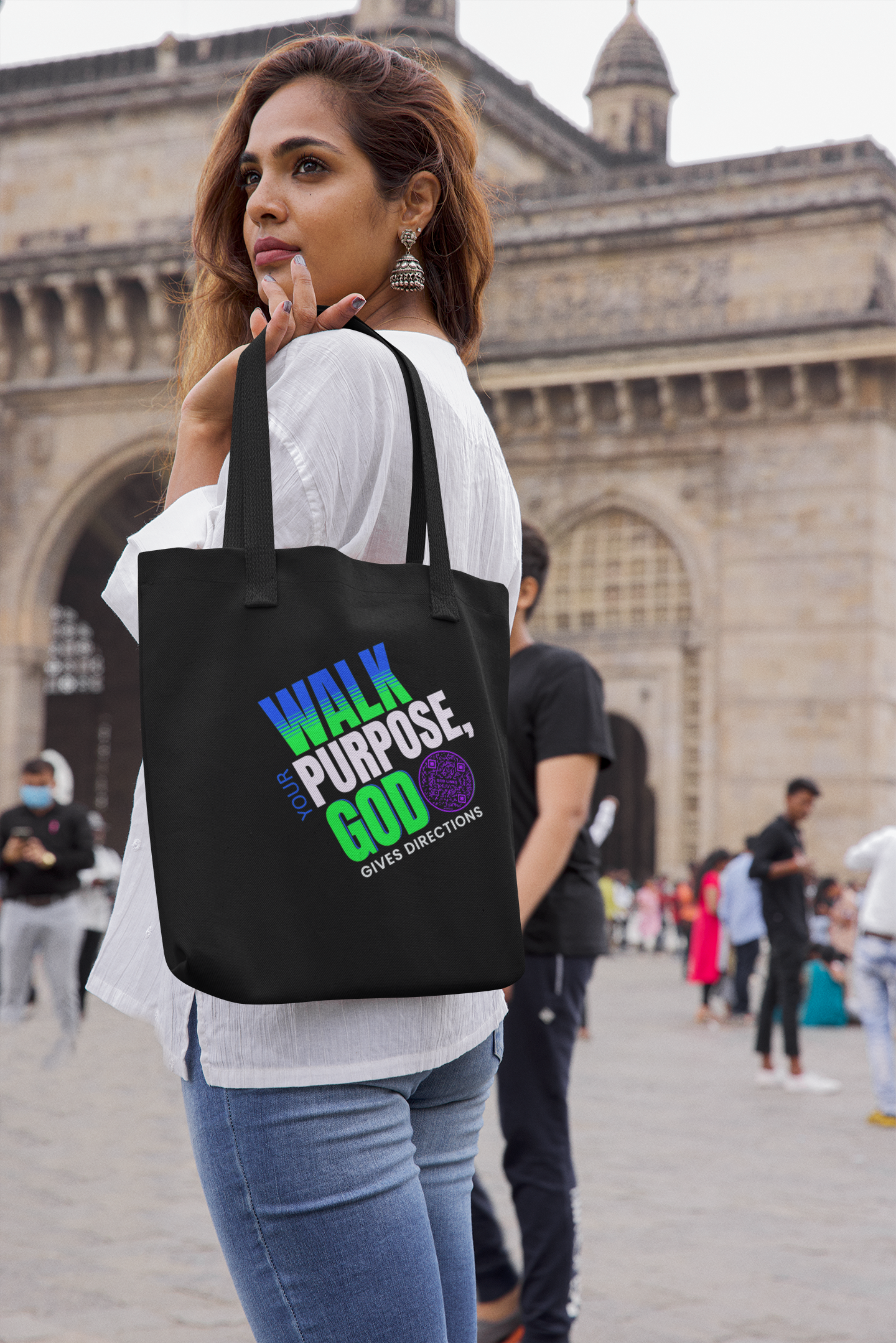 WALK YOUR PURPOSE-PURPLE-Eco Tote Bag