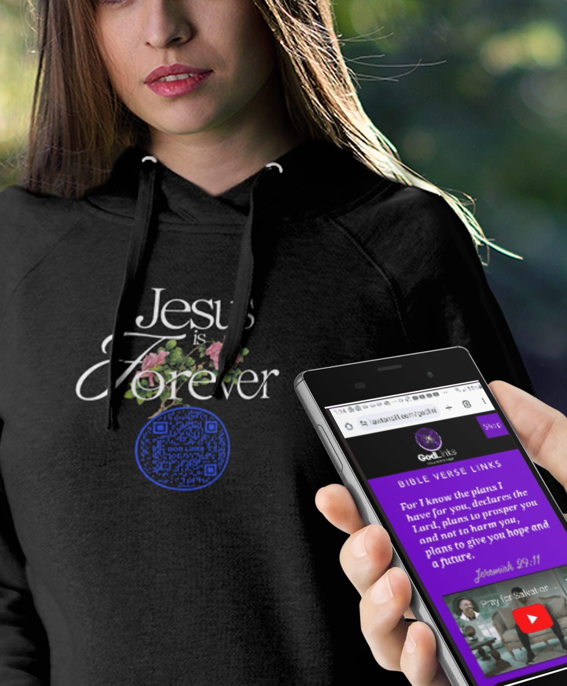 JESUS IS FOREVER-DARK BLUE-Unisex Hoodie