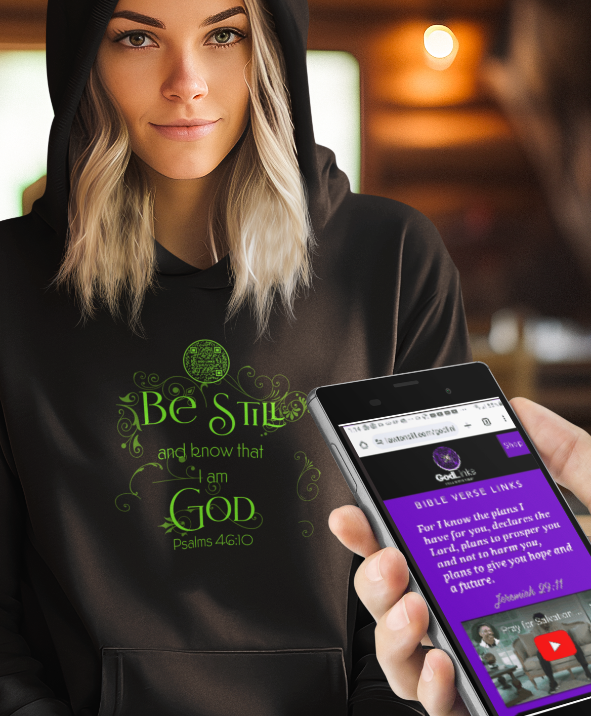 BE STILL-GREEN-Unisex Hoodie
