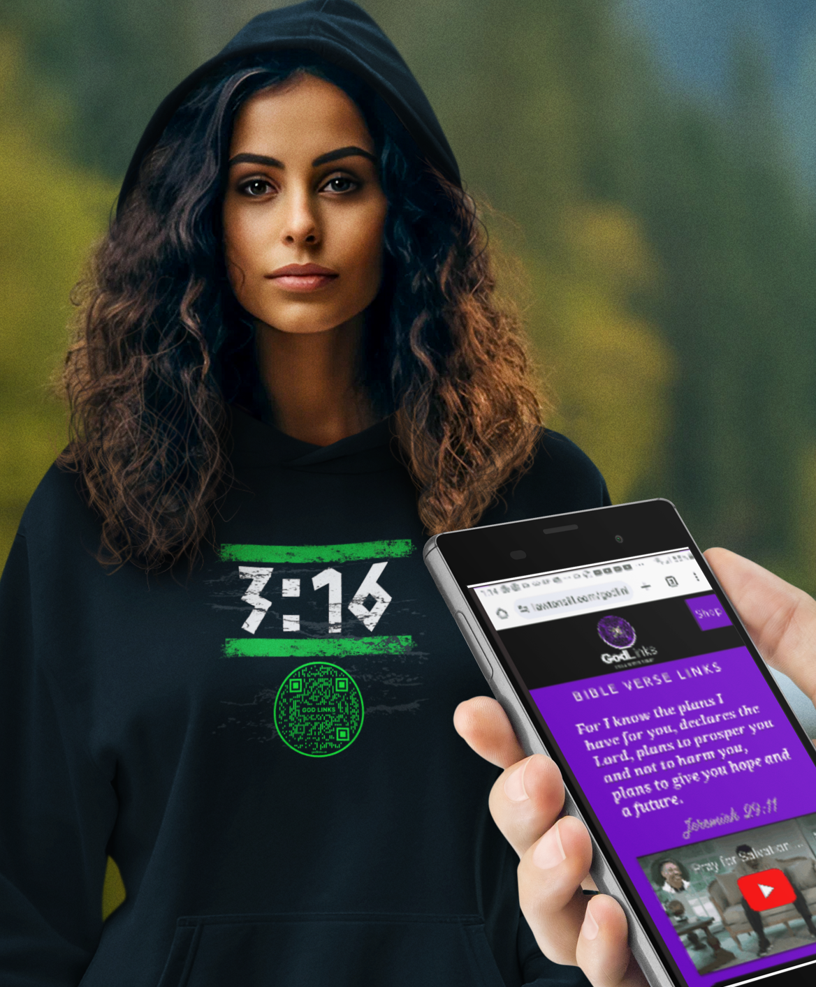 3:16-GREEN-Unisex Hoodie