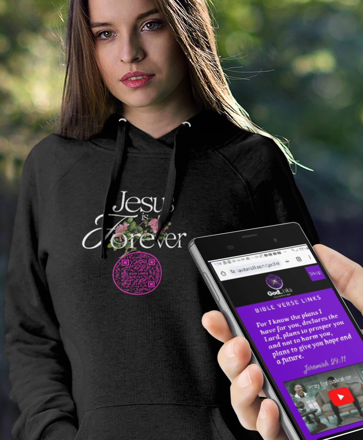 JESUS IS FOREVER-PINK-Unisex Hoodie