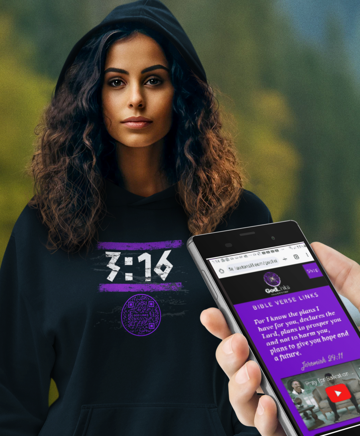 3:16-PURPLE-Unisex Hoodie