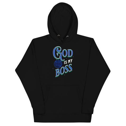 GOD IS MY BOSS-DARK BLUE-Unisex Hoodie
