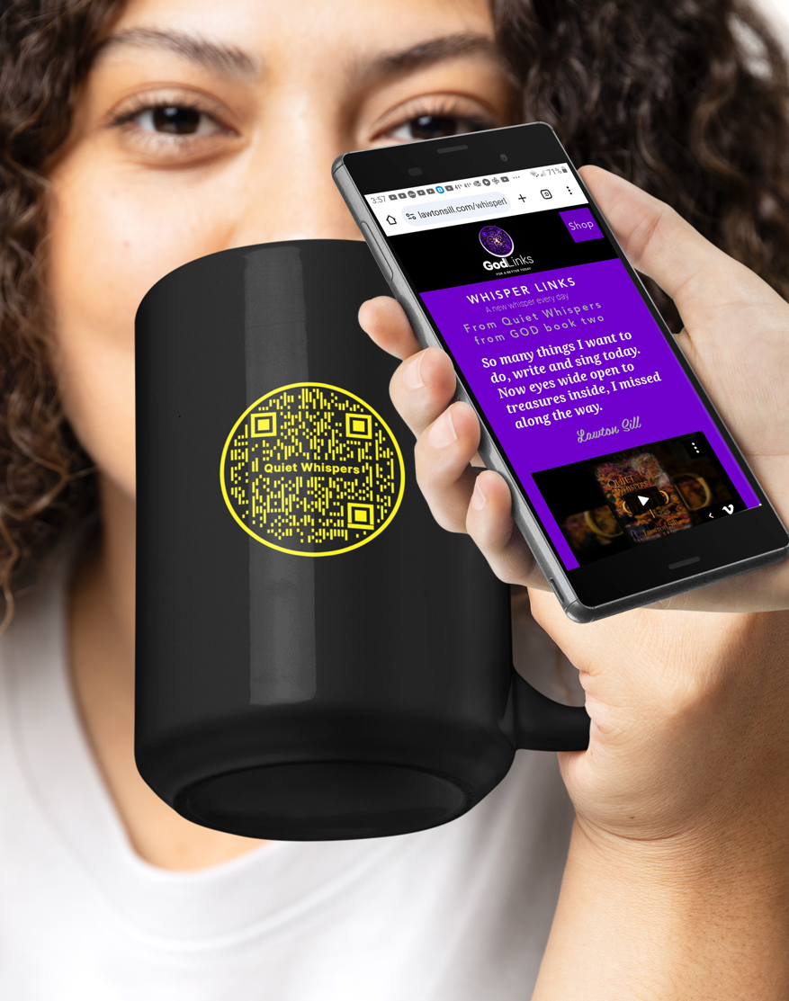 Quiet Whispers-Yellow on Black Glossy Mug