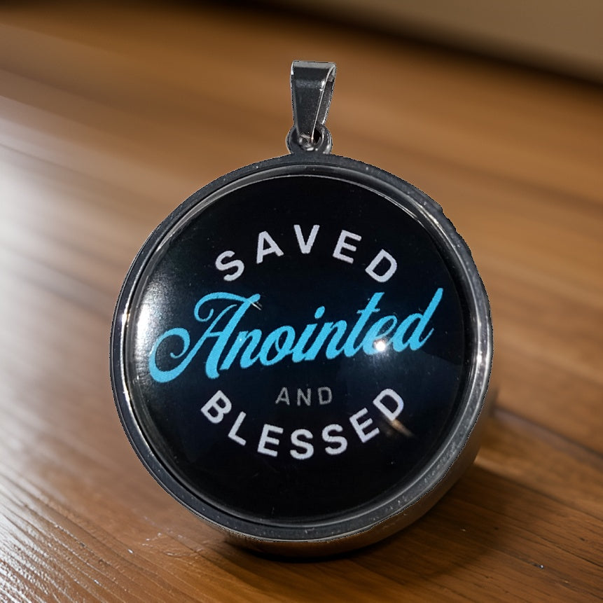 SAVED-LIGHT BLUE-LARGE PENDANT