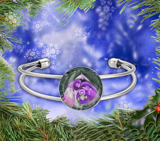 JESUS MARY JOSEPH-PURPLE-CHRISTMAS BRACELET