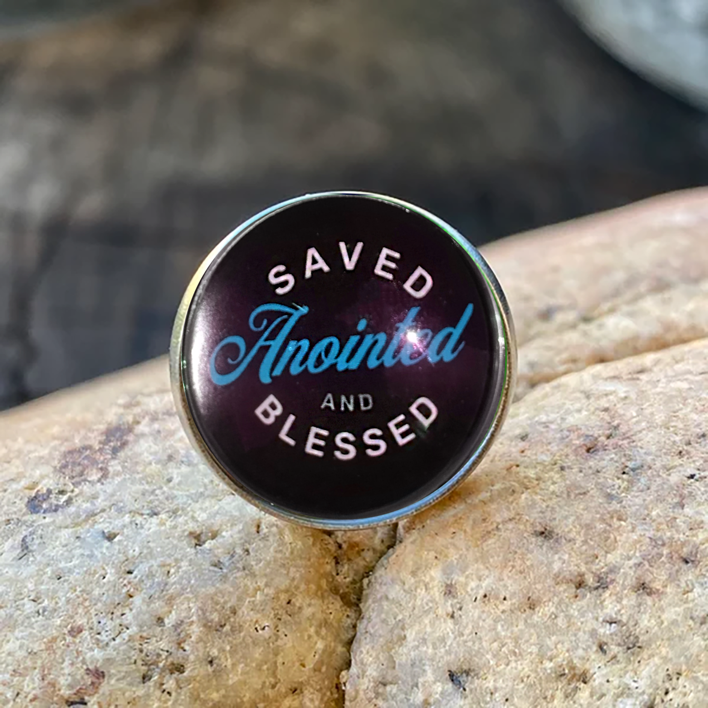 SAVED-BLUE-LAPEL/HAT PIN