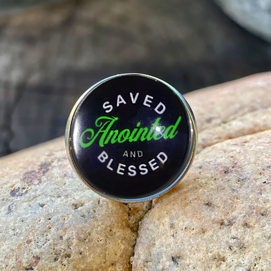 SAVED-GREEN-LAPEL/HAT PIN