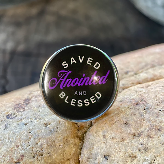 SAVED-PURPLE-LAPEL/HAT PIN