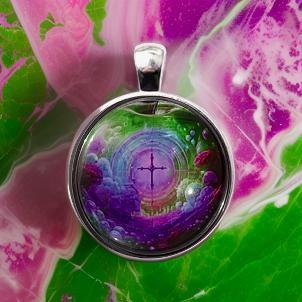 CROSS IN APPLE-PURPLE-SMALL PENDANT